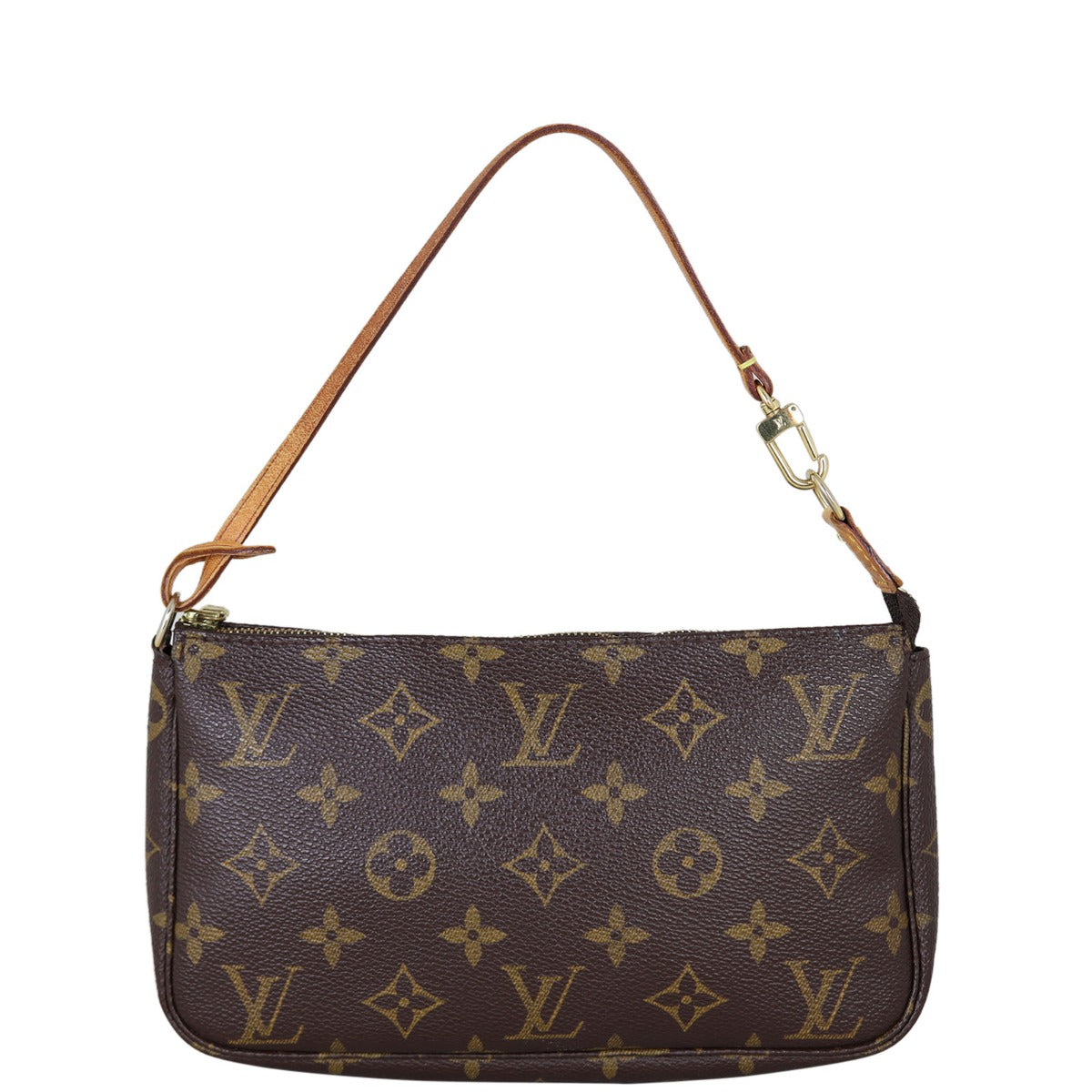 Louis Vuitton Pochette Accessoires Monogram with Long Strap Front