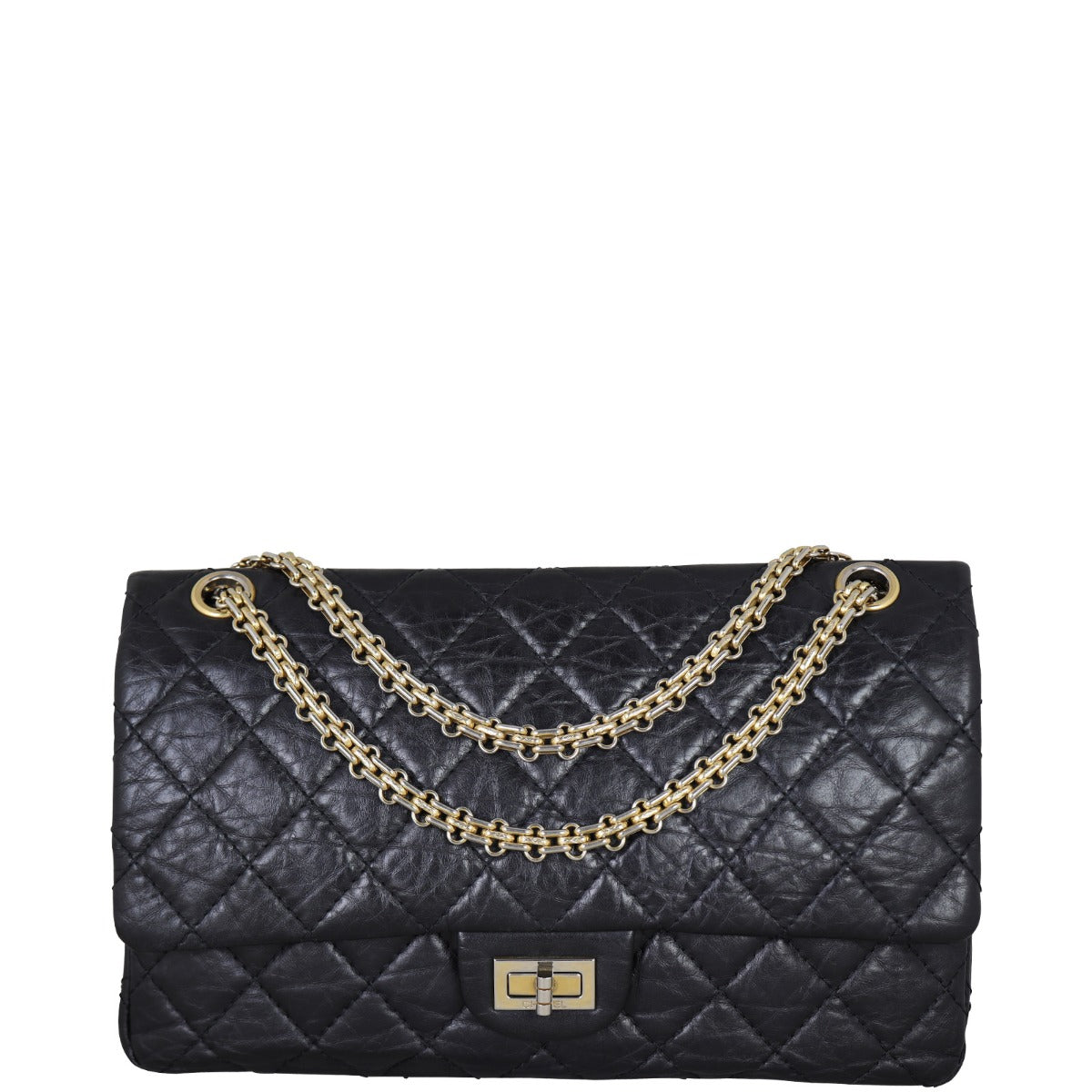 Chanel 2.55 Reissue 226 Double Flap Bag Front With Chain