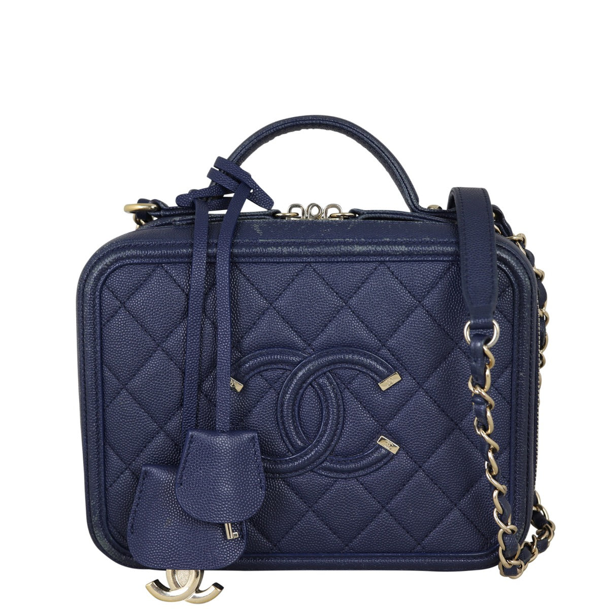 Chanel CC Filigree Vanity Medium Front With Strap
