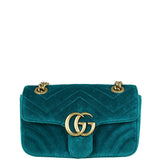 Gucci GG Marmont Mini Velvet Shoulder Bag Front