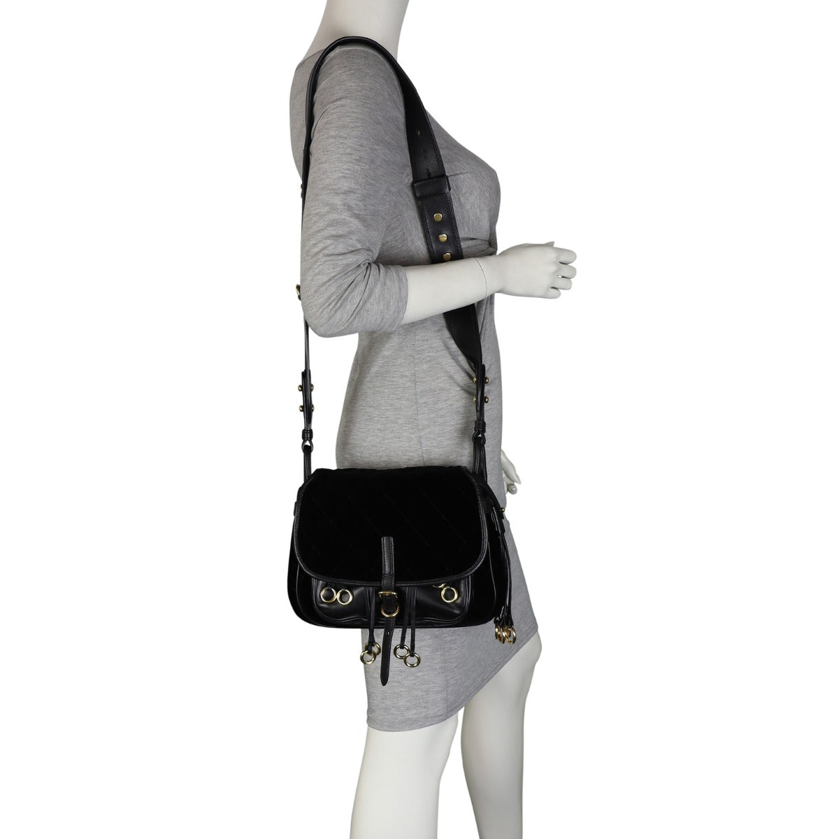 Prada Velluto & City Calf Corsaire Crossbody Bag Mannequin