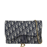Dior Saddle Pouch Wallet on Chain Oblique Front With Chain