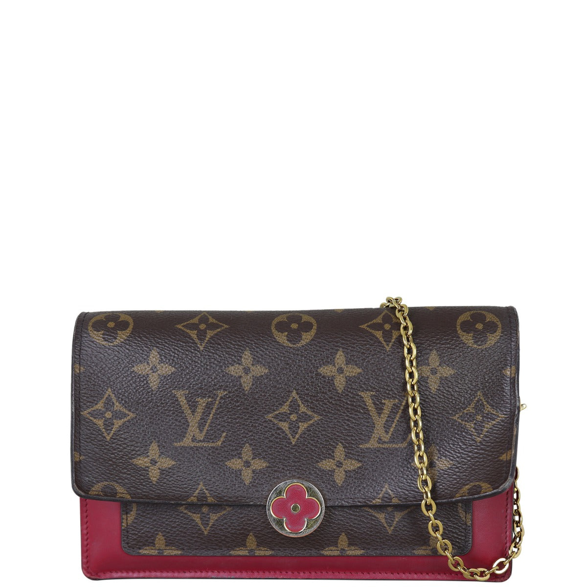 Louis Vuitton Flore Chain Wallet Monogram Front With Chain