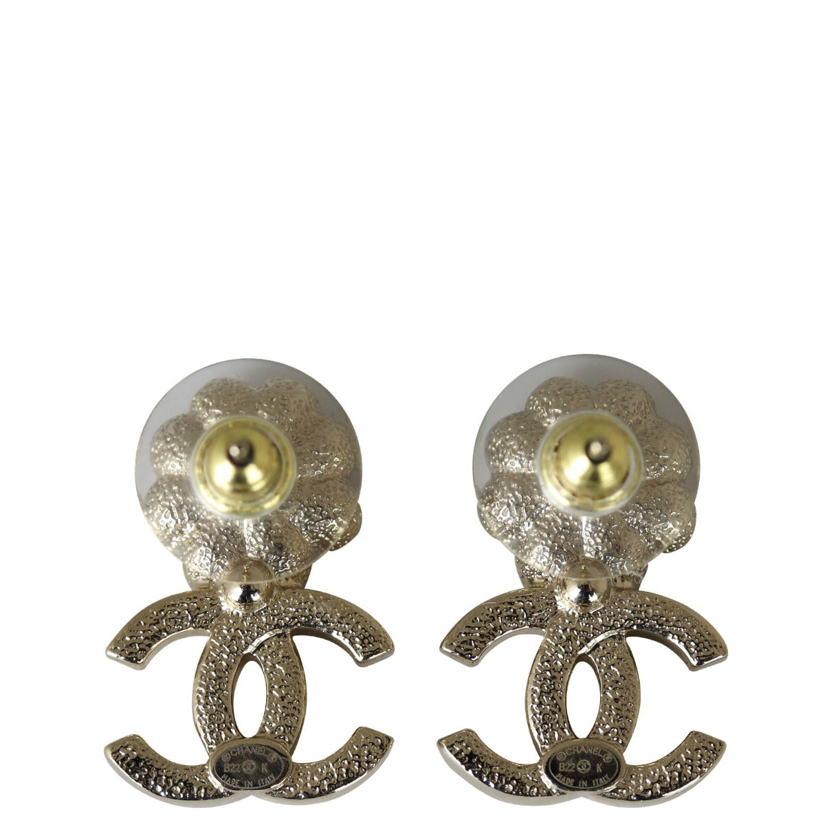 Chanel CC Pearl Flower Earrings