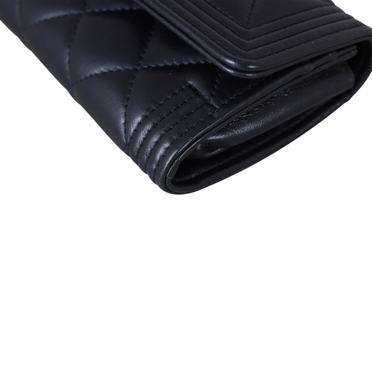 Chanel Boy Long Flap Wallet Corner Close Up