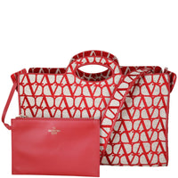 Valentino La Troisieme Toile Iconograph Shopping Bag Front With Pouch