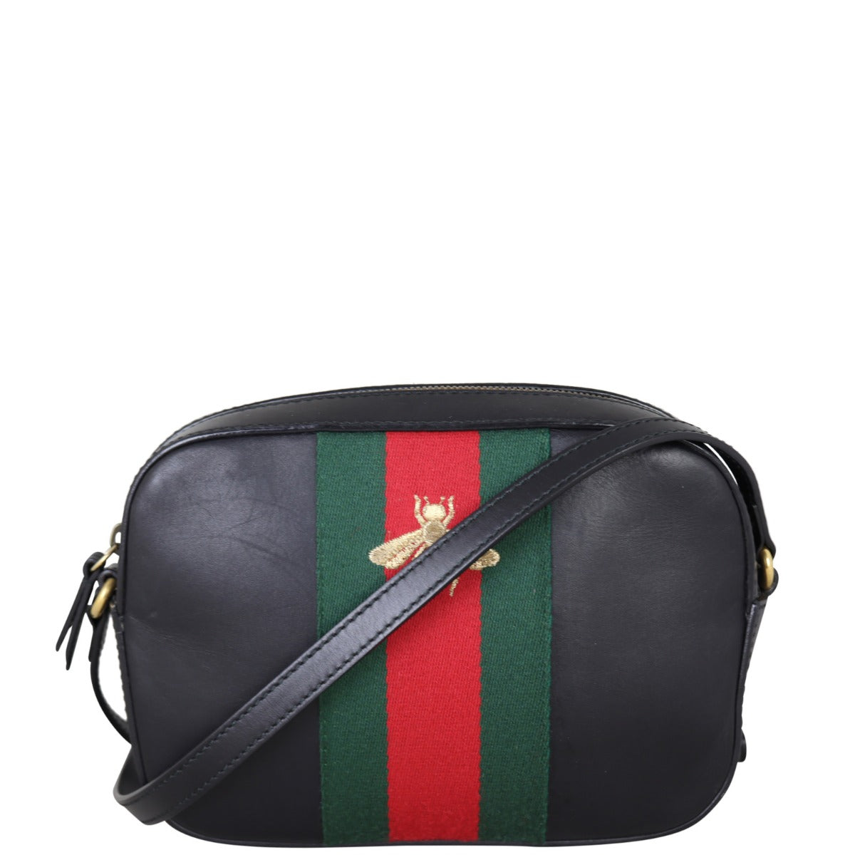 Gucci GG Webby Bee Crossbody Bag Front With Strap