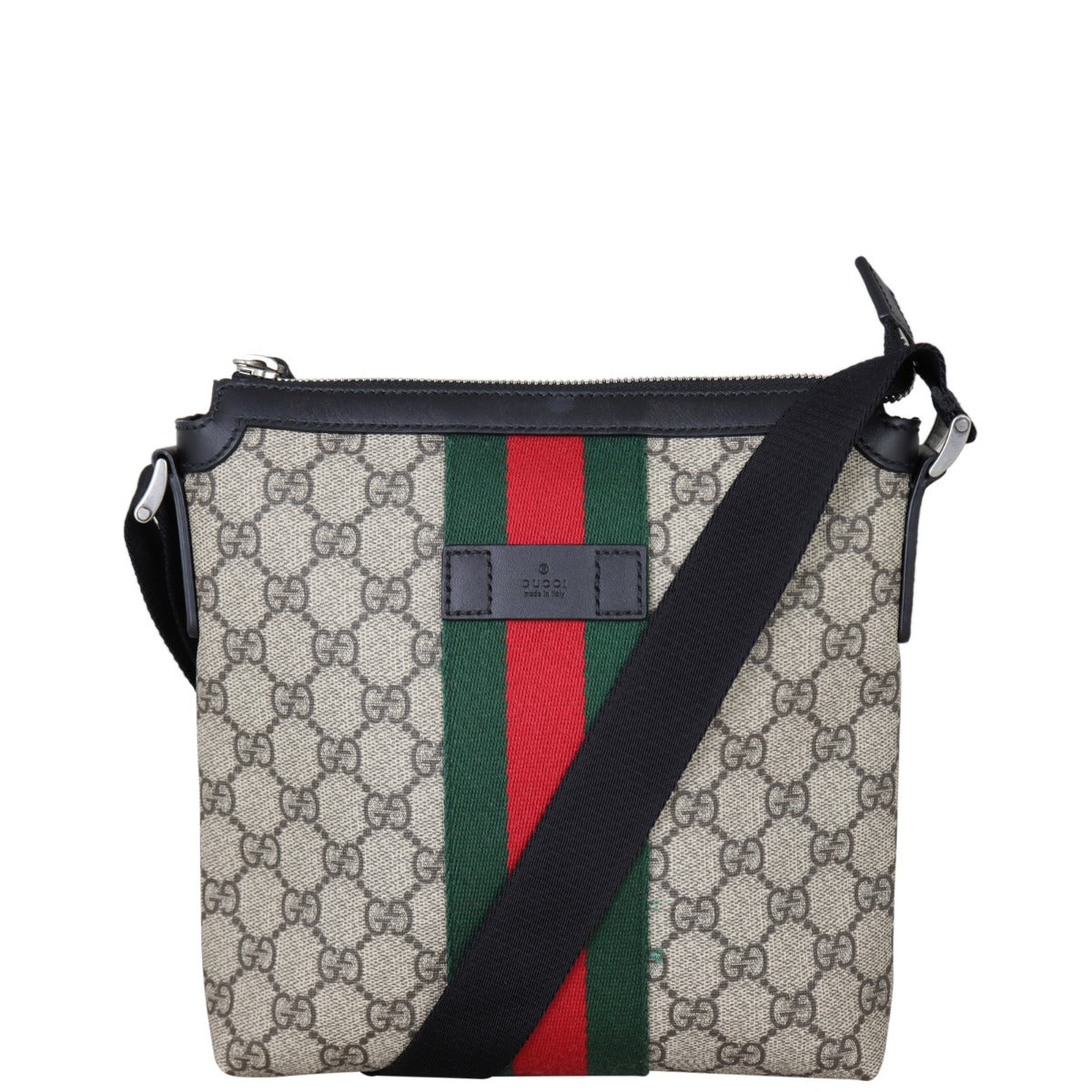 Gucci Web Messenger Bag Canvas Front With Strap