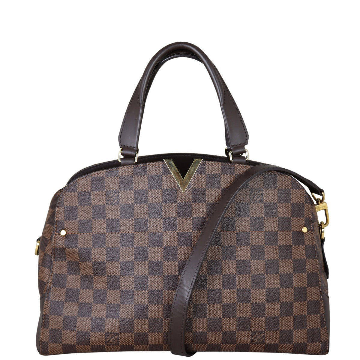 Louis Vuitton Kensington Bowling Damier Ebene Front With Strap