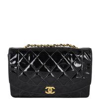 Chanel Quilted Diana Patent Flap Bag Front