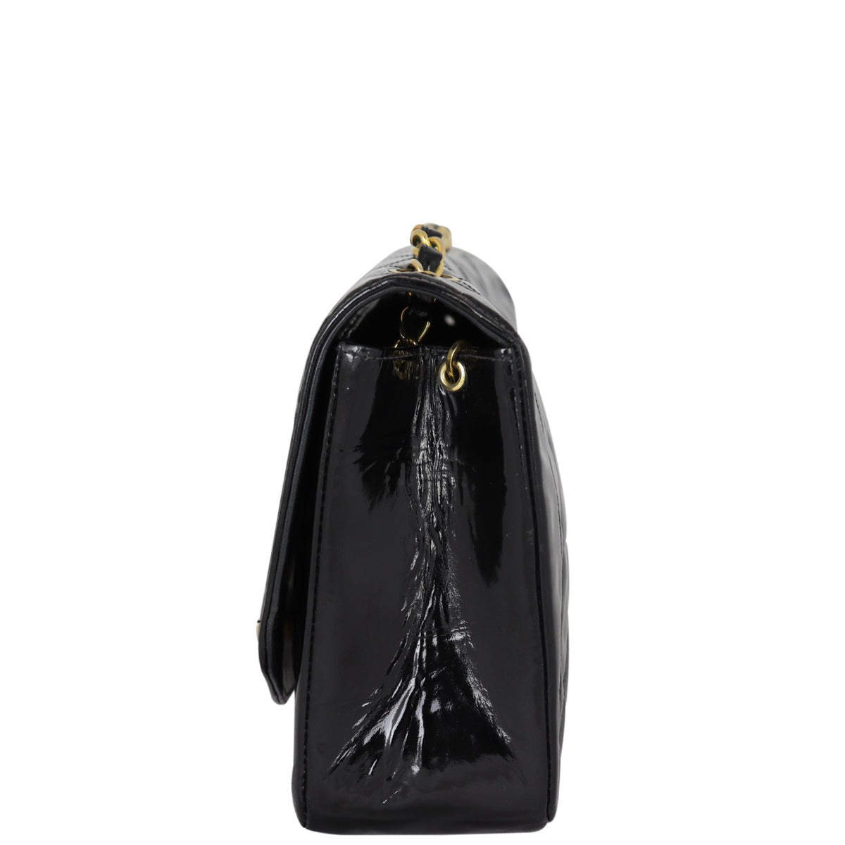 Chanel Quilted Diana Patent Flap Bag Side