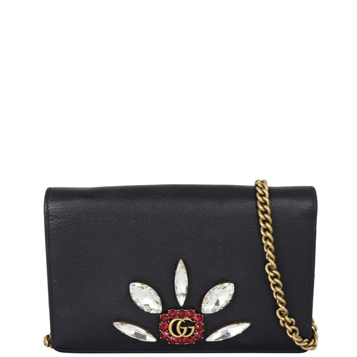 Gucci Embellished Wallet on Chain Front With Chain