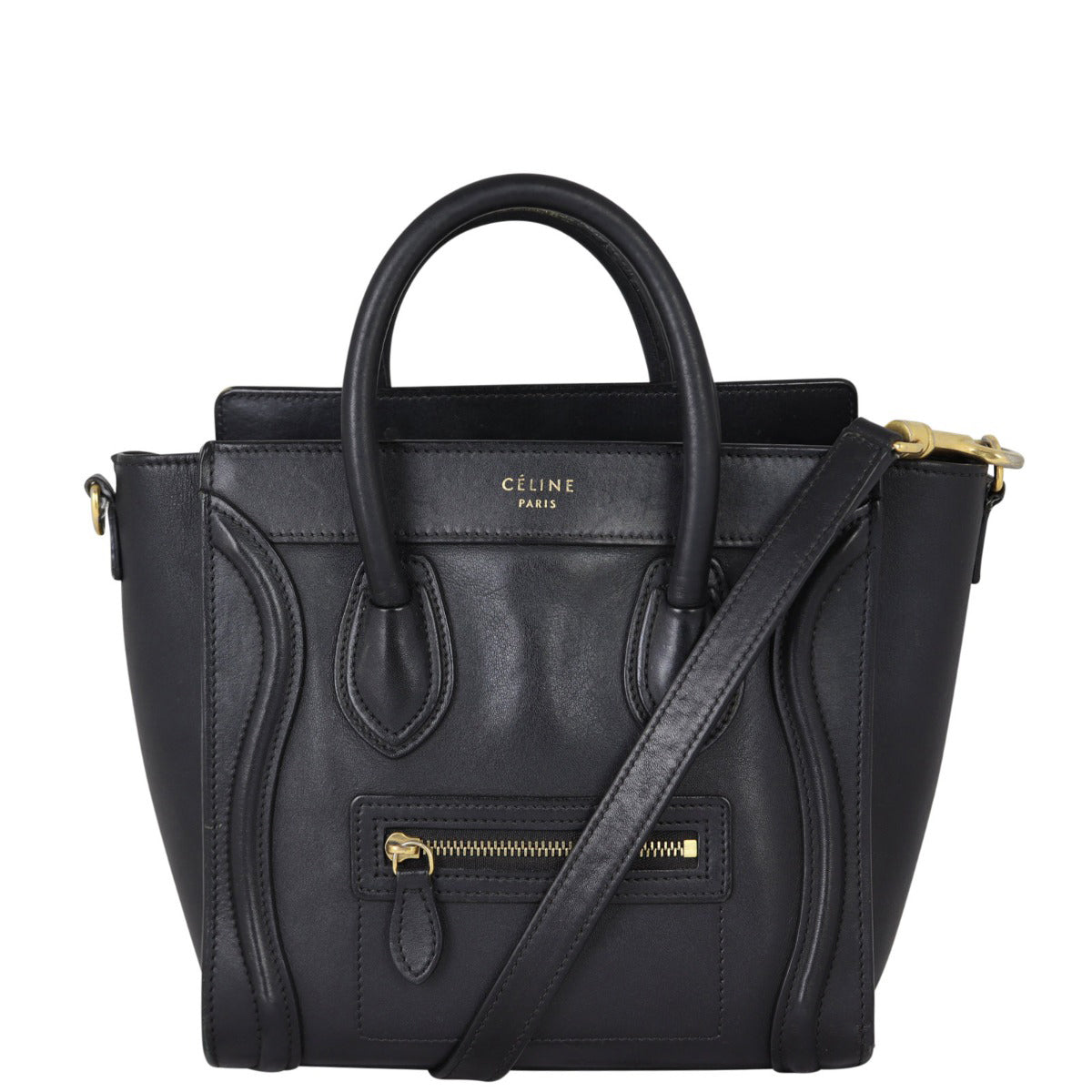 Celine Nano Luggage Tote Front With Strap