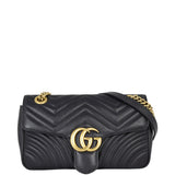 Gucci GG Marmont Matelasse Small Shoulder Bag Front With Strap