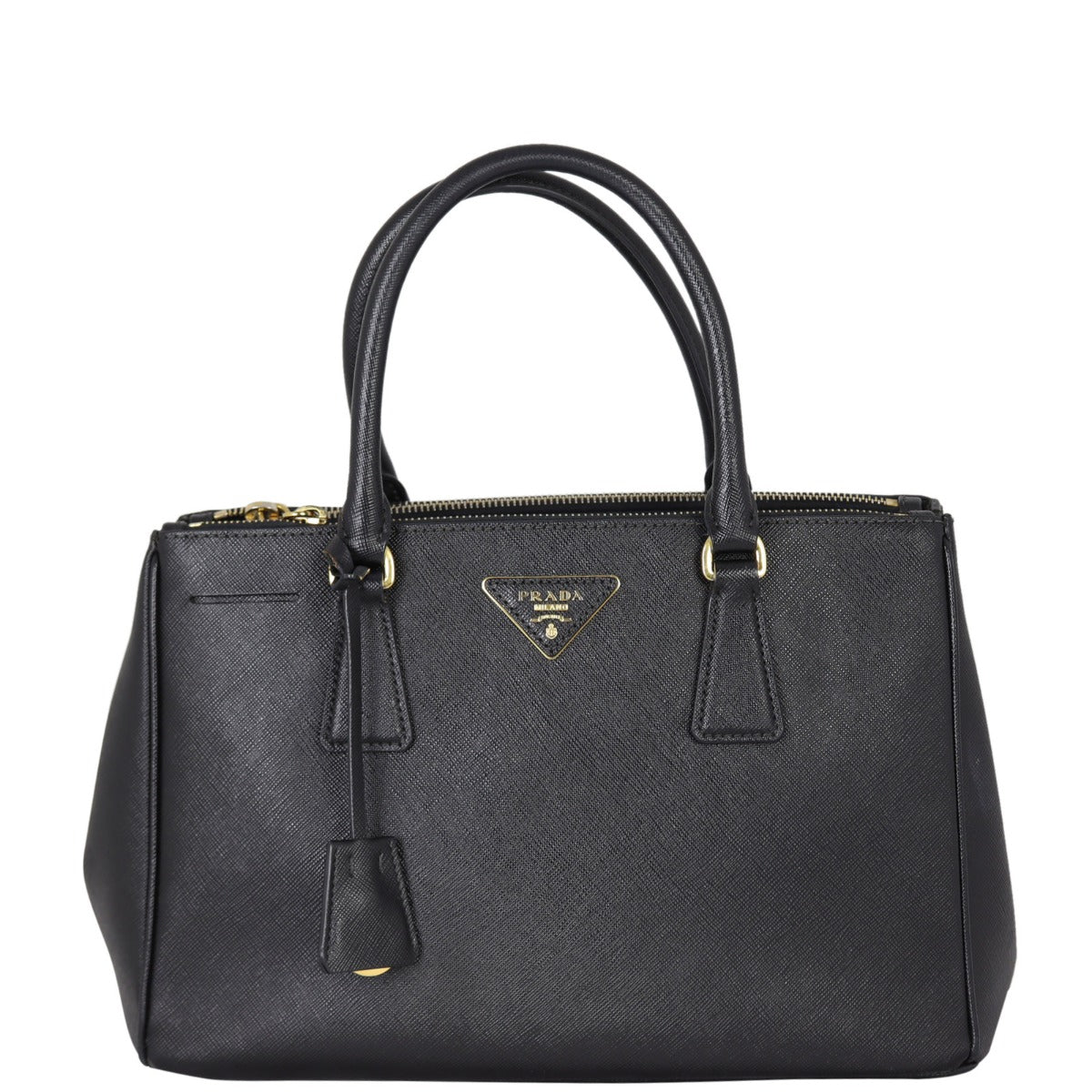 Prada Saffiano Lux Galleria Double Zip Tote Small Front