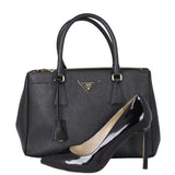 Prada Saffiano Lux Galleria Double Zip Tote Small Shoe