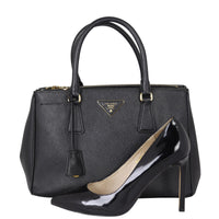 Prada Saffiano Lux Galleria Double Zip Tote Small Shoe