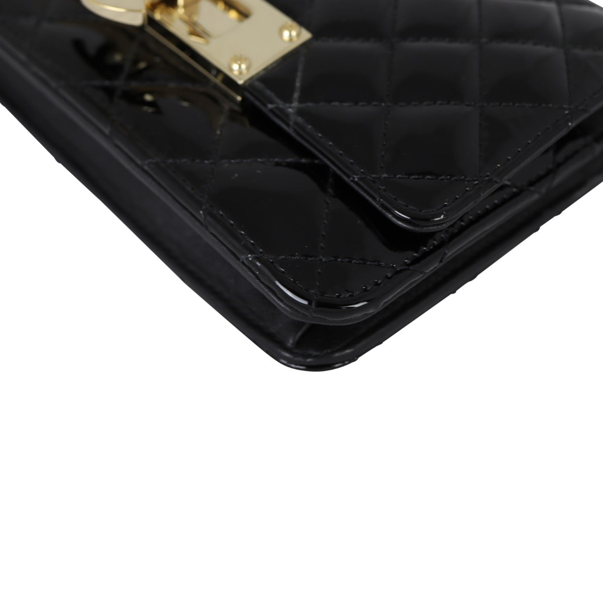 Chanel Golden Class Flap Bag Patent Corner Close Up