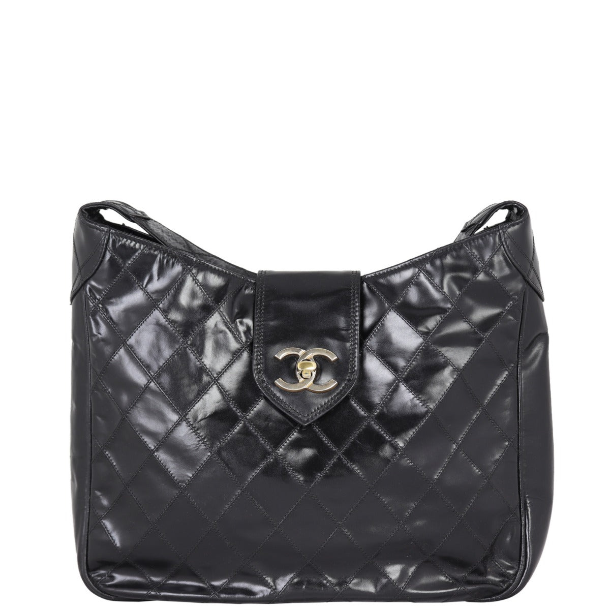 Chanel Quilted CC Shoulder Bag Front