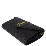 Saint Laurent Monogram Mix Matelasse Envelope Wallet on Chain Corner Distance