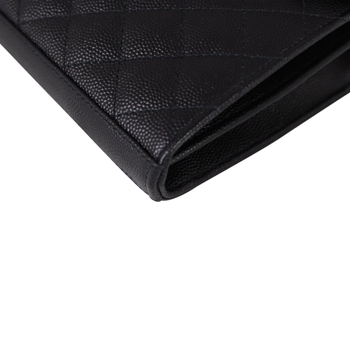 Saint Laurent Monogram Mix Matelasse Envelope Wallet on Chain Corner Close Up