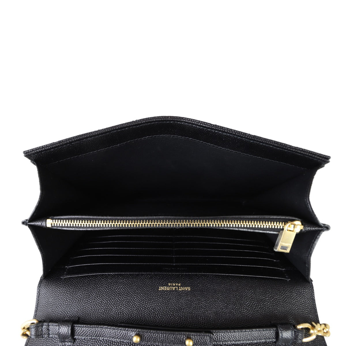 Saint Laurent Monogram Mix Matelasse Envelope Wallet on Chain Whole Interior