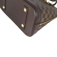 Louis Vuitton Alma PM Damier Ebene with Strap Corner Close Up