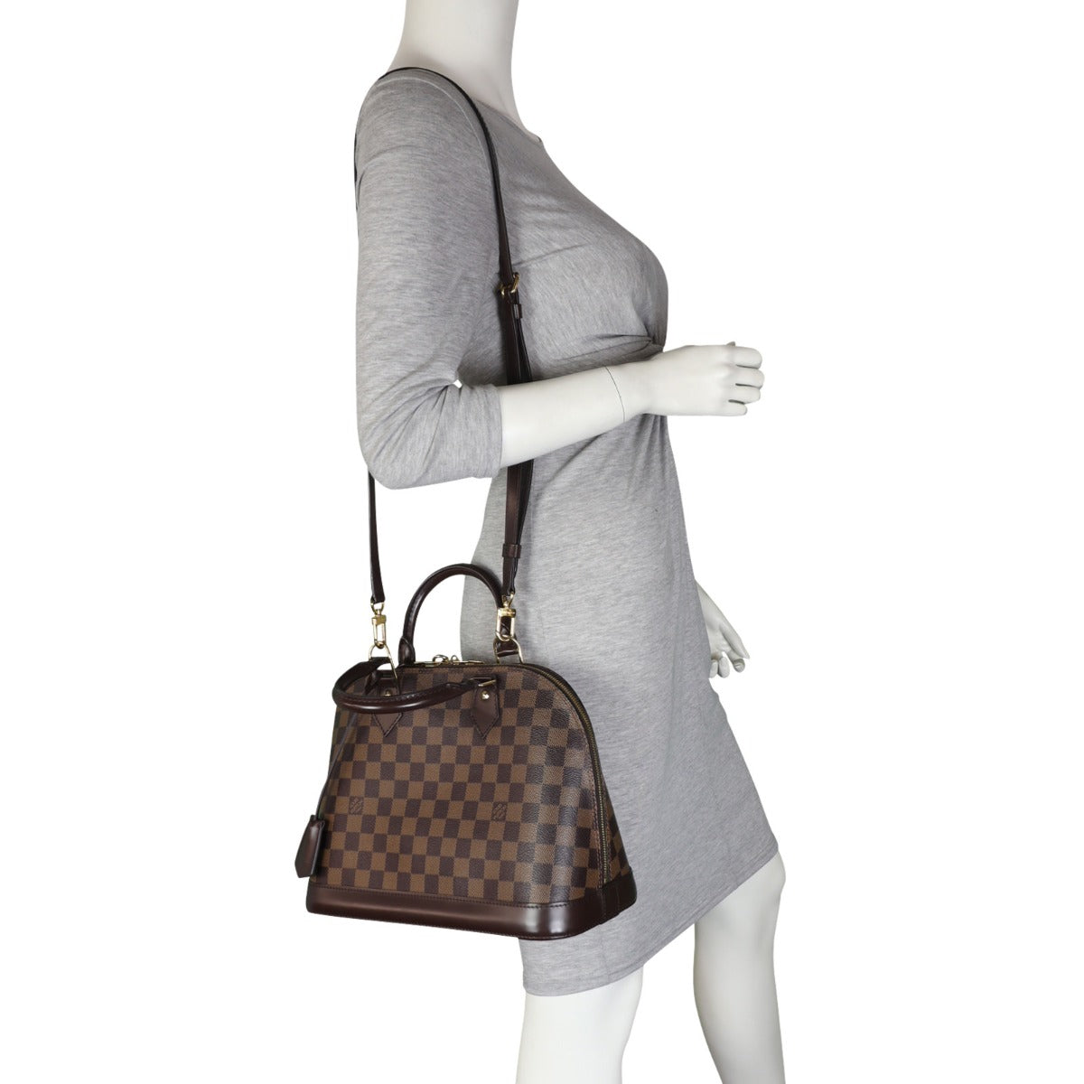 Louis Vuitton Alma PM Damier Ebene with Strap Mannequin