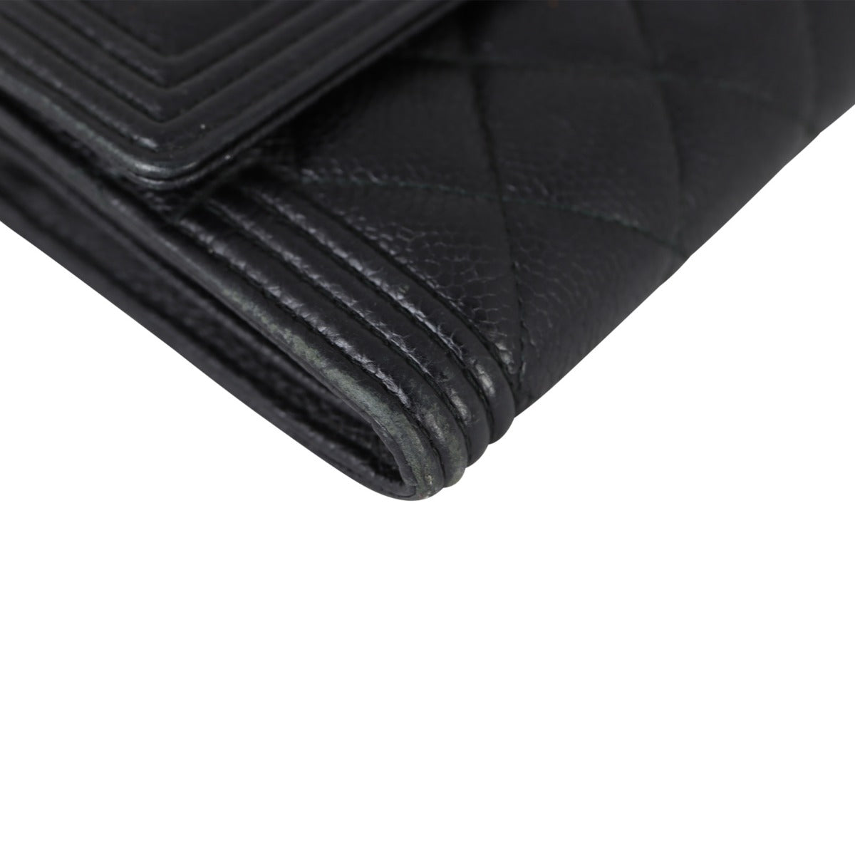 Chanel Boy Long Flap Wallet Corner Close Up