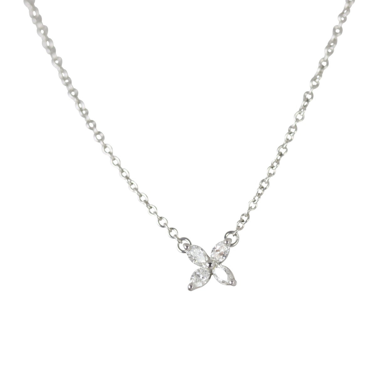 Tiffany & Co Victoria Diamond Platinum Necklace Mini Pendant