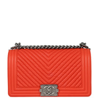 Chanel Boy Old Medium Chevron Front