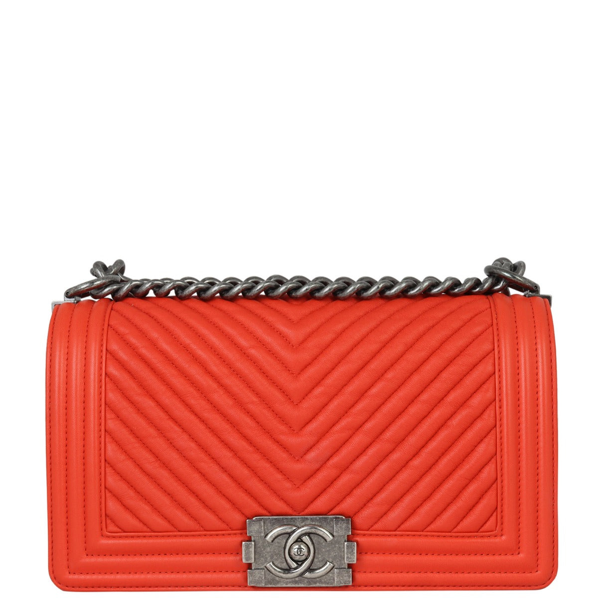 Chanel Boy Old Medium Chevron Front