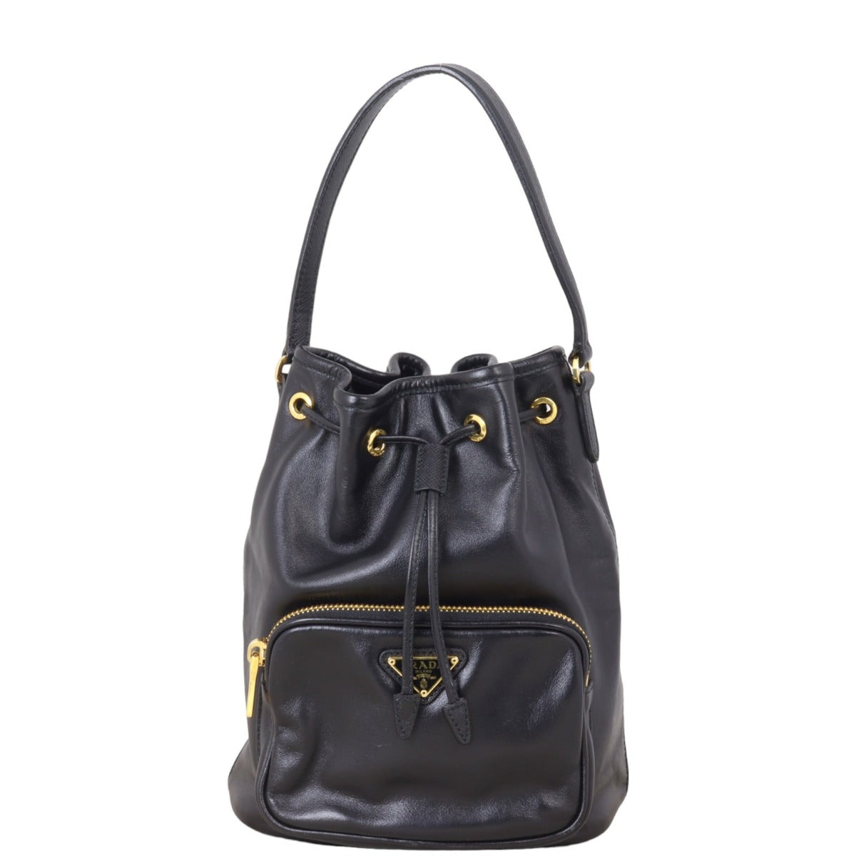 Prada Duet Leather Bucket Bag