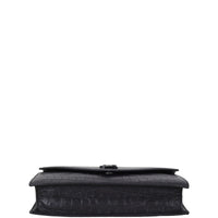 Saint Laurent Monogram Envelope Chain Wallet Croc-embossed