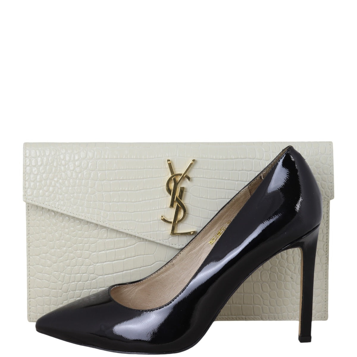 Saint Laurent Uptown Pouch Croc-Embossed