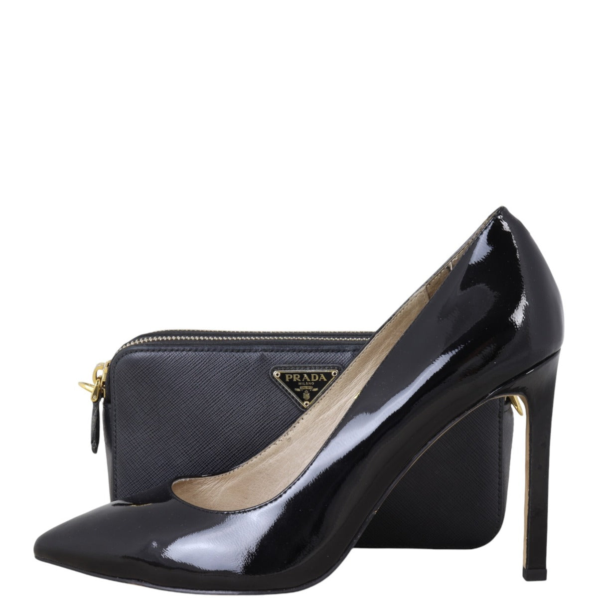 Prada Saffiano Mini Double Zip Chain Crossbody