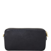 Prada Saffiano Mini Double Zip Chain Crossbody