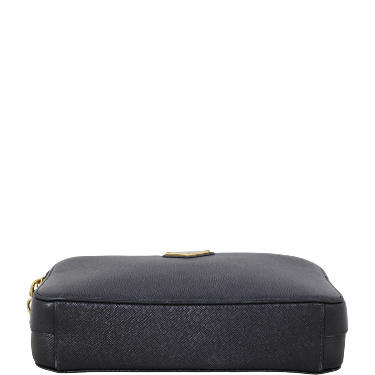 Prada Saffiano Mini Double Zip Chain Crossbody