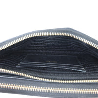 Prada Saffiano Mini Double Zip Chain Crossbody