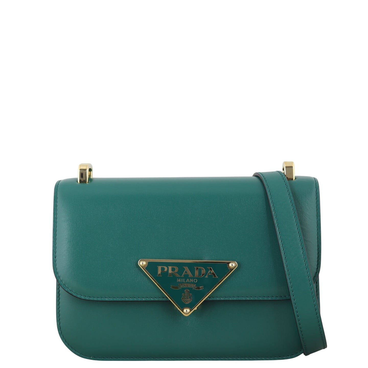 Prada Cuir Embleme Flap Shoulder Bag