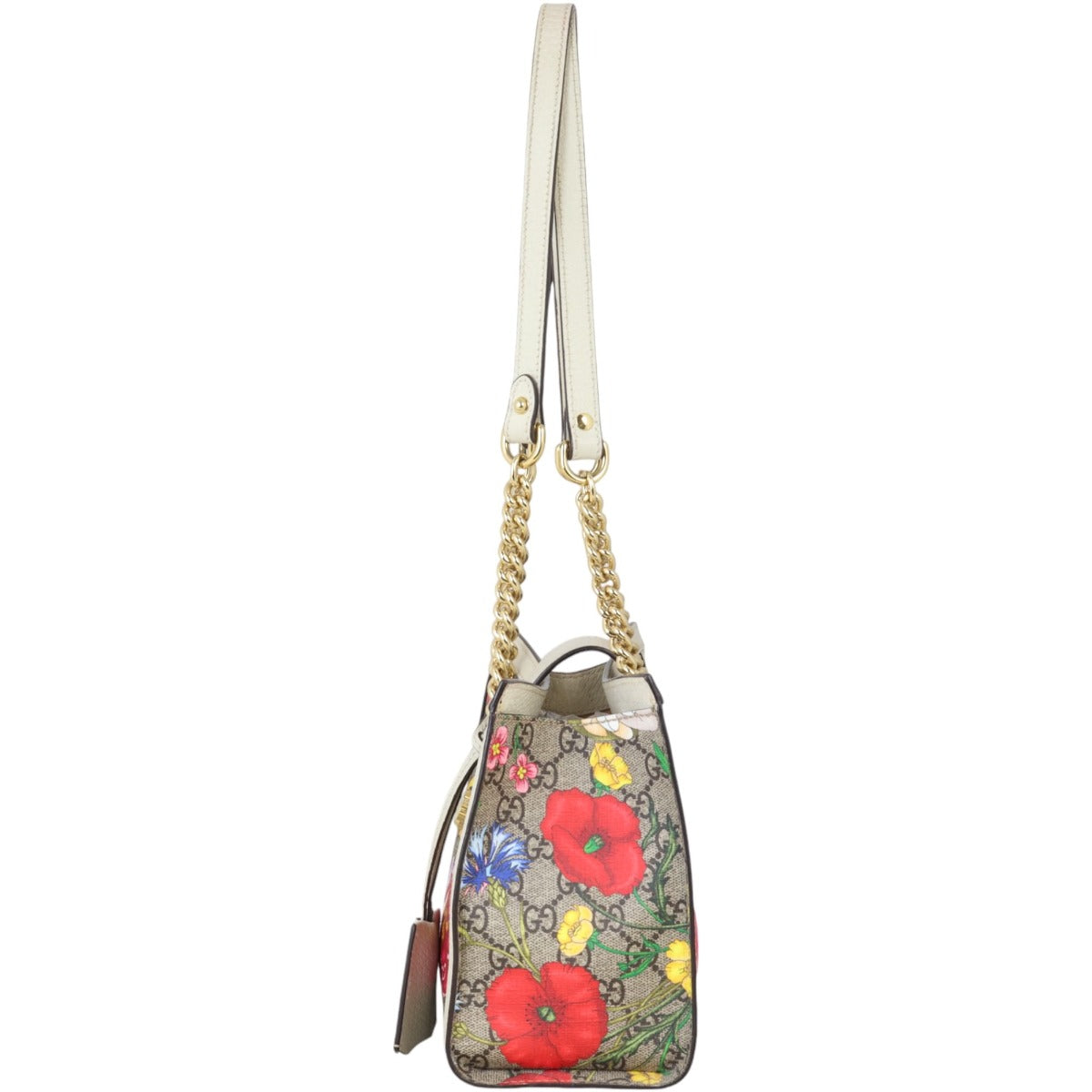 Gucci GG Supreme Flora Small Padlock Tote