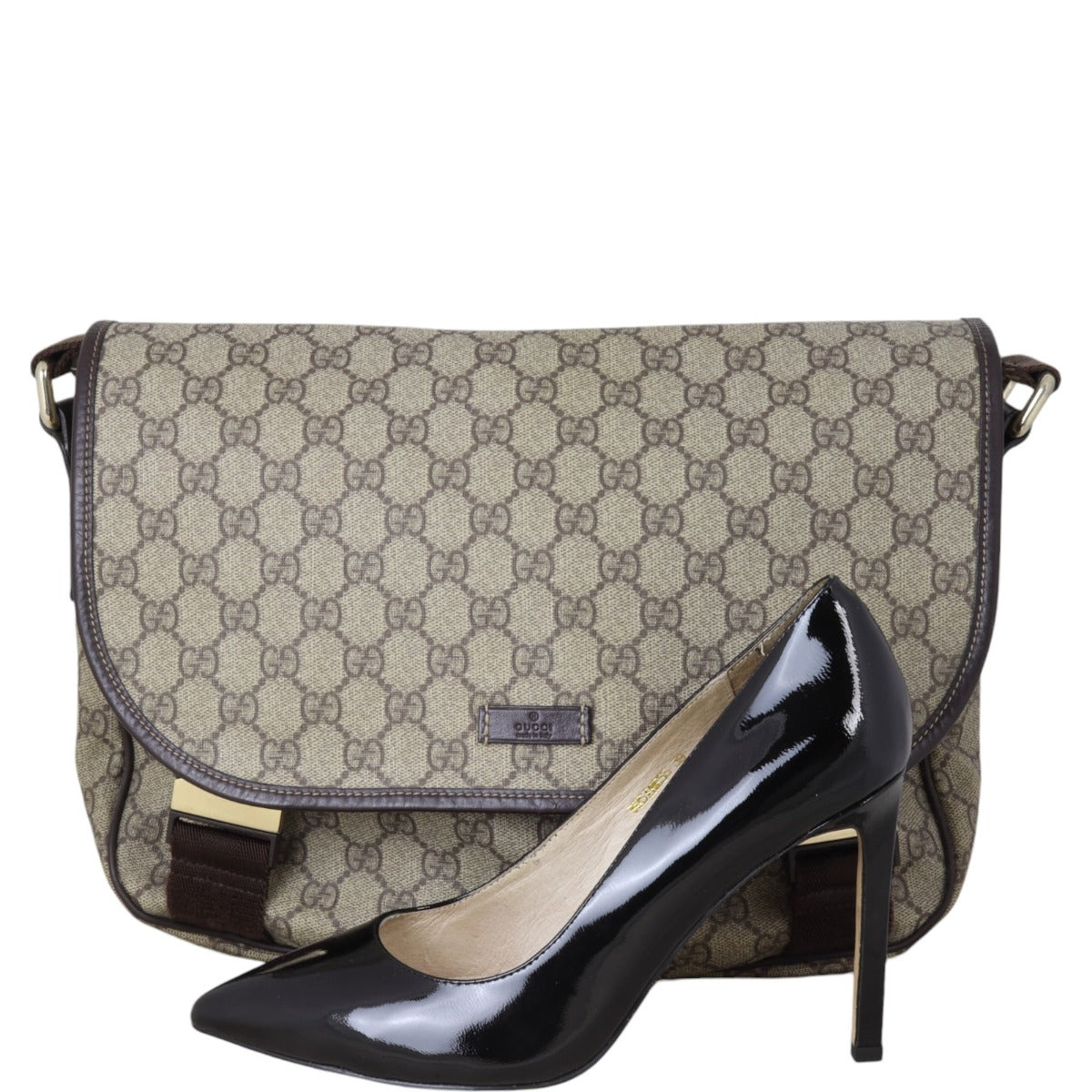 Gucci GG Supreme Double Buckle Messenger