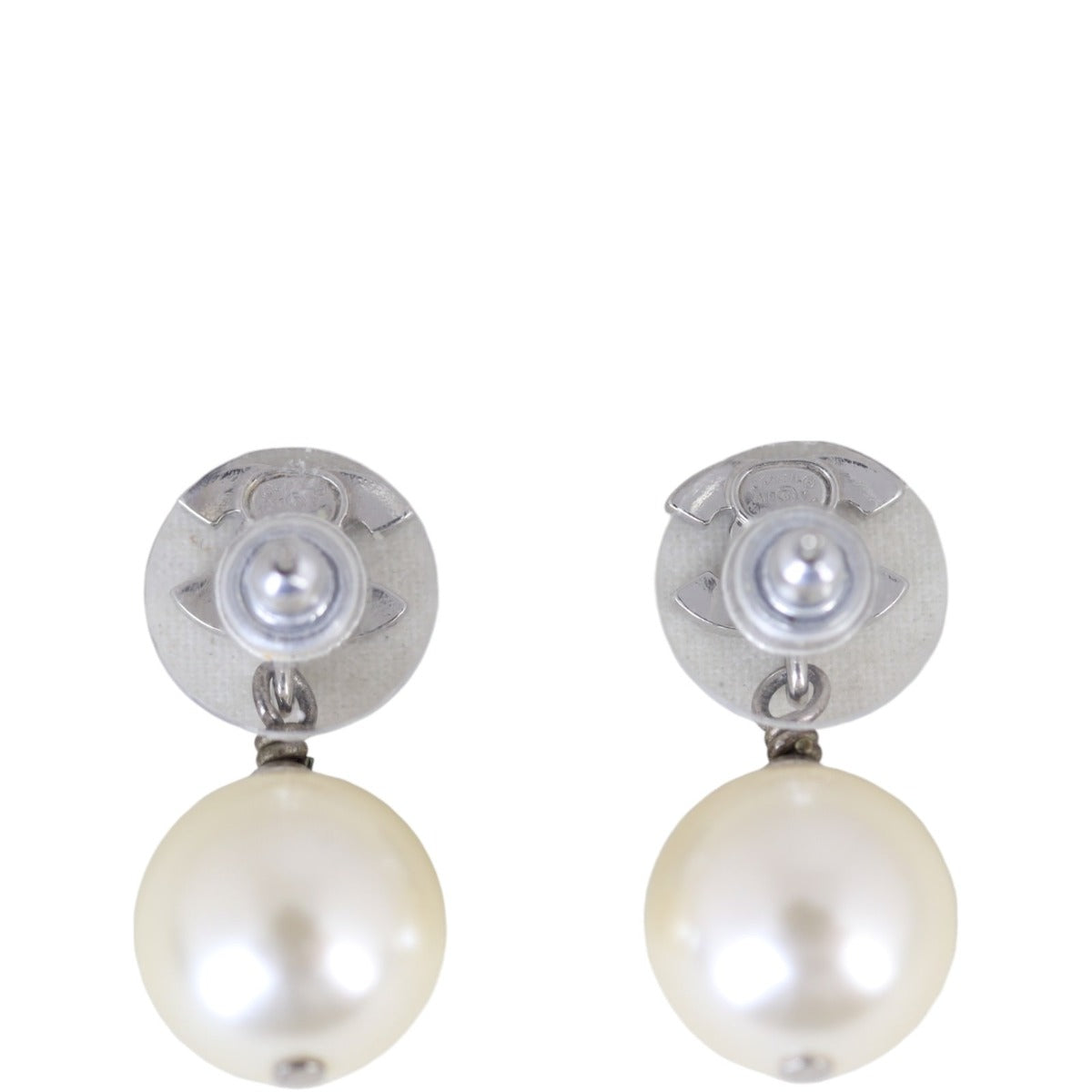 Chanel Crystal CC Pearl Drop Earrings