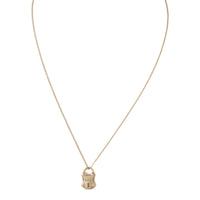 Tiffany & Co Emblem Lock 18k Rose Gold Pendant Necklace