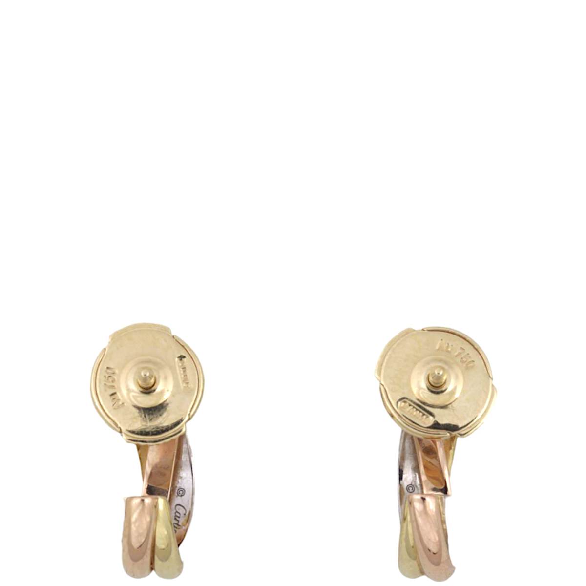 Cartier Trinity 18k Yellow, White & Rose Gold Earrings