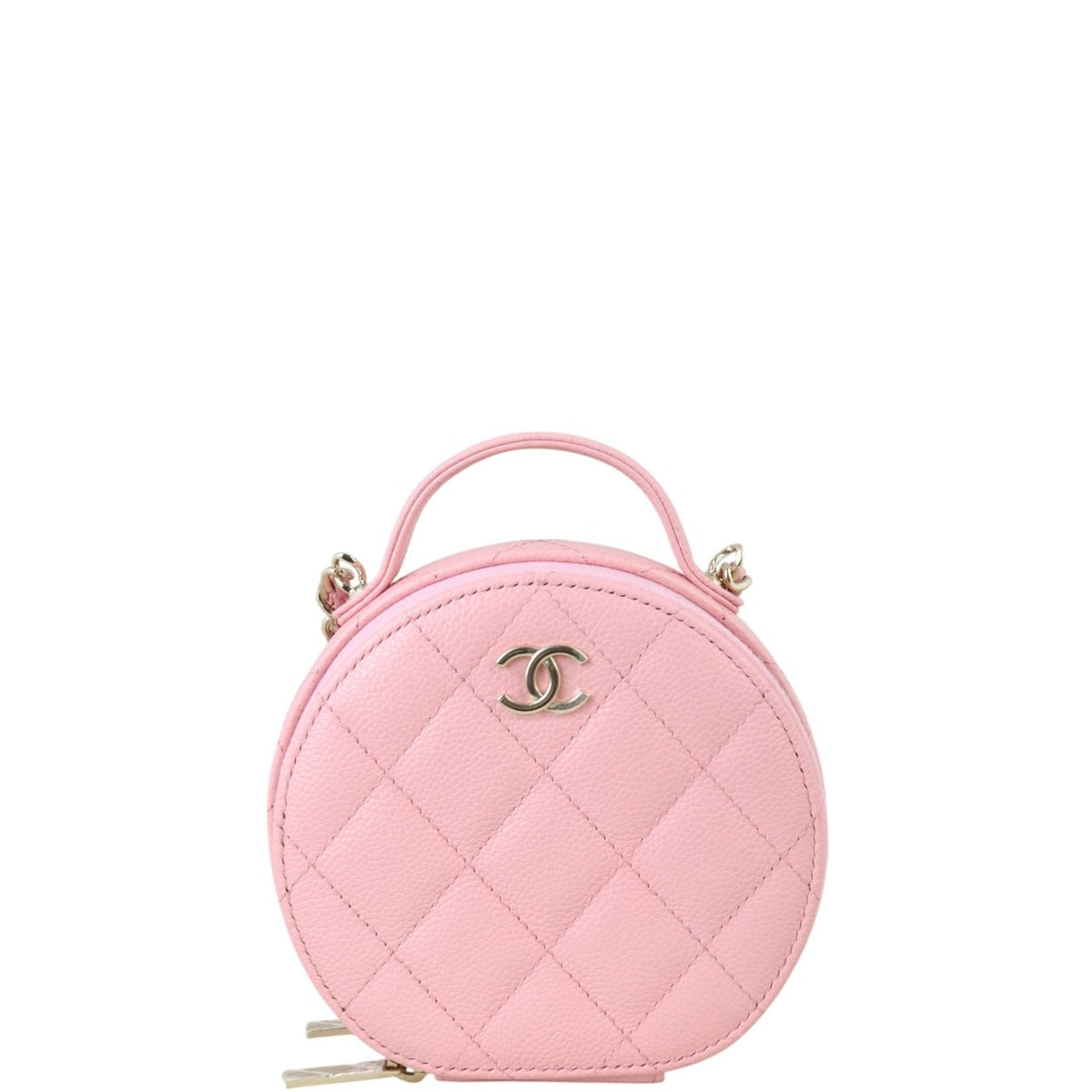 Chanel CC Top Handle Round Zipped Pouch on Chain