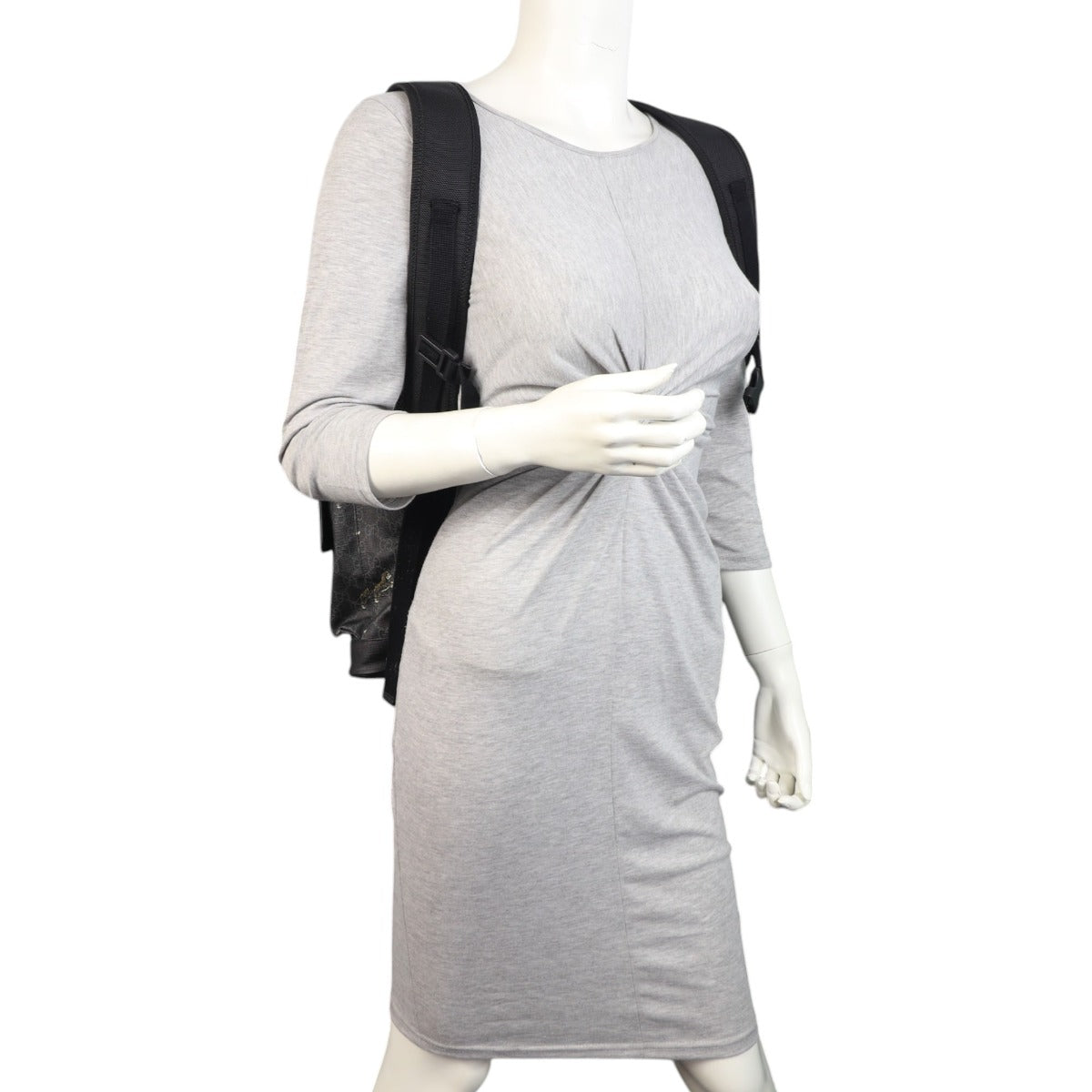 Gucci GG Supreme Double Buckle Backpack