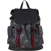 Gucci GG Supreme Double Buckle Backpack