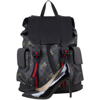 Gucci GG Supreme Double Buckle Backpack