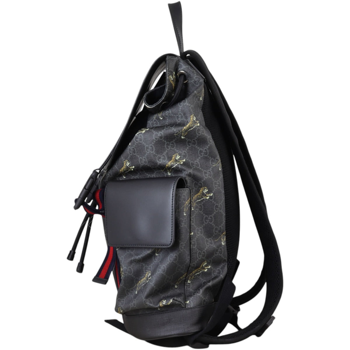 Gucci GG Supreme Double Buckle Backpack